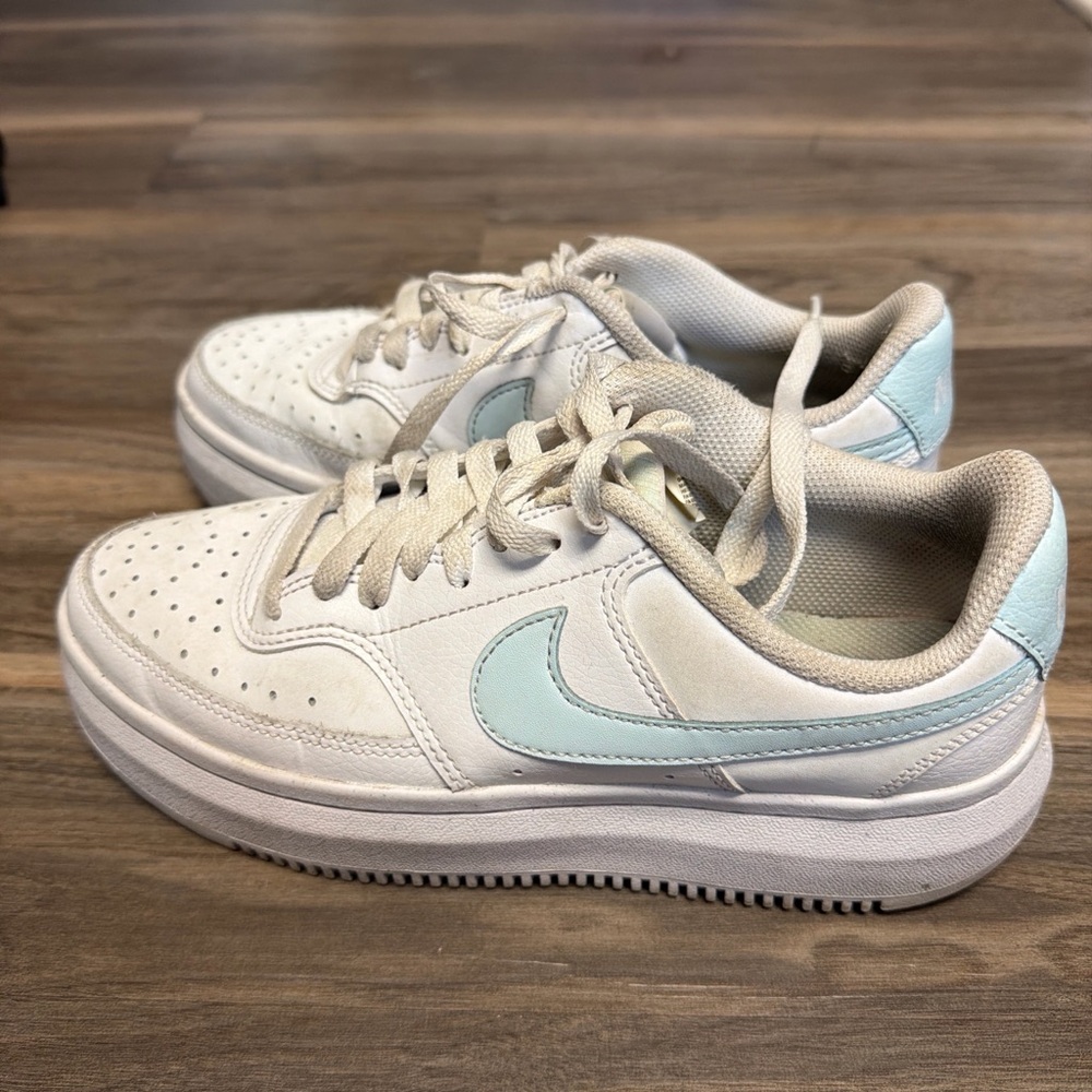 White and Light Blue Sneakers